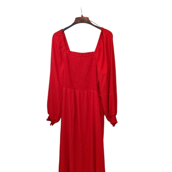 🍁Red Long Sleeve Dress and Blue Paisley Sleeveless Dress Size 2X - Picture 3 of 8